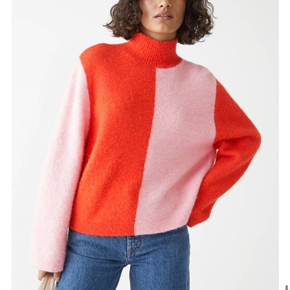& Other Stories Sweaters - & Other Stories Two Tone Mock Neck Sweater
